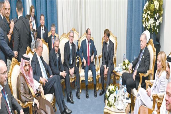 الرئيس عبدالفتاح السيسى خلال اجتماع تنسيقى على هامش قمة شرم الشيخ للسلام